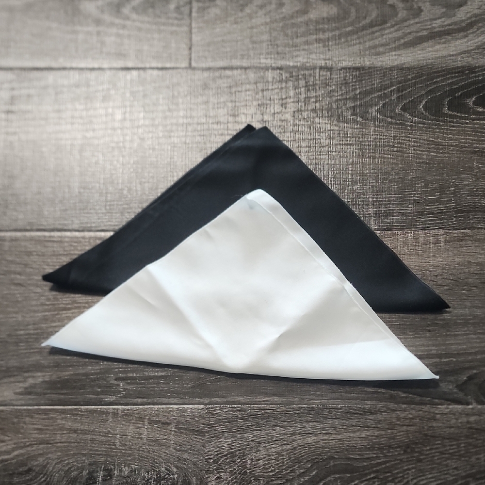 🎉 Elegant Black and White Pocket Square Set 🎉